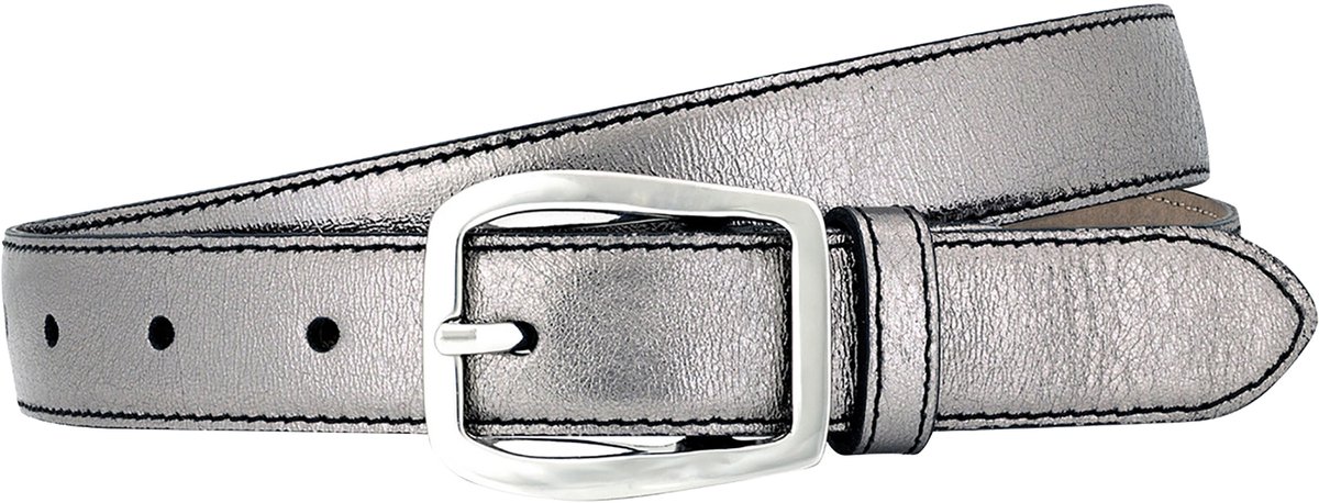 LINDENMANN dames leren riem - donkergrijs