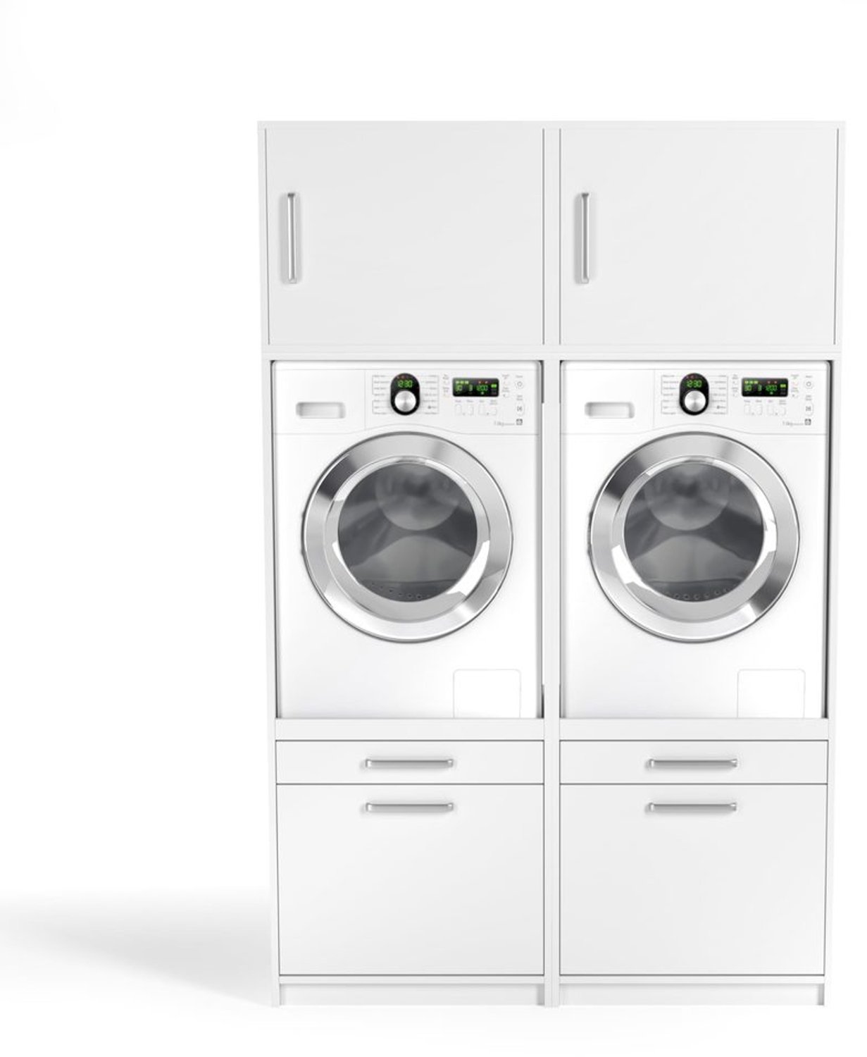 Wasmachinekast met Verhoging - Trillingsreductie - Wit