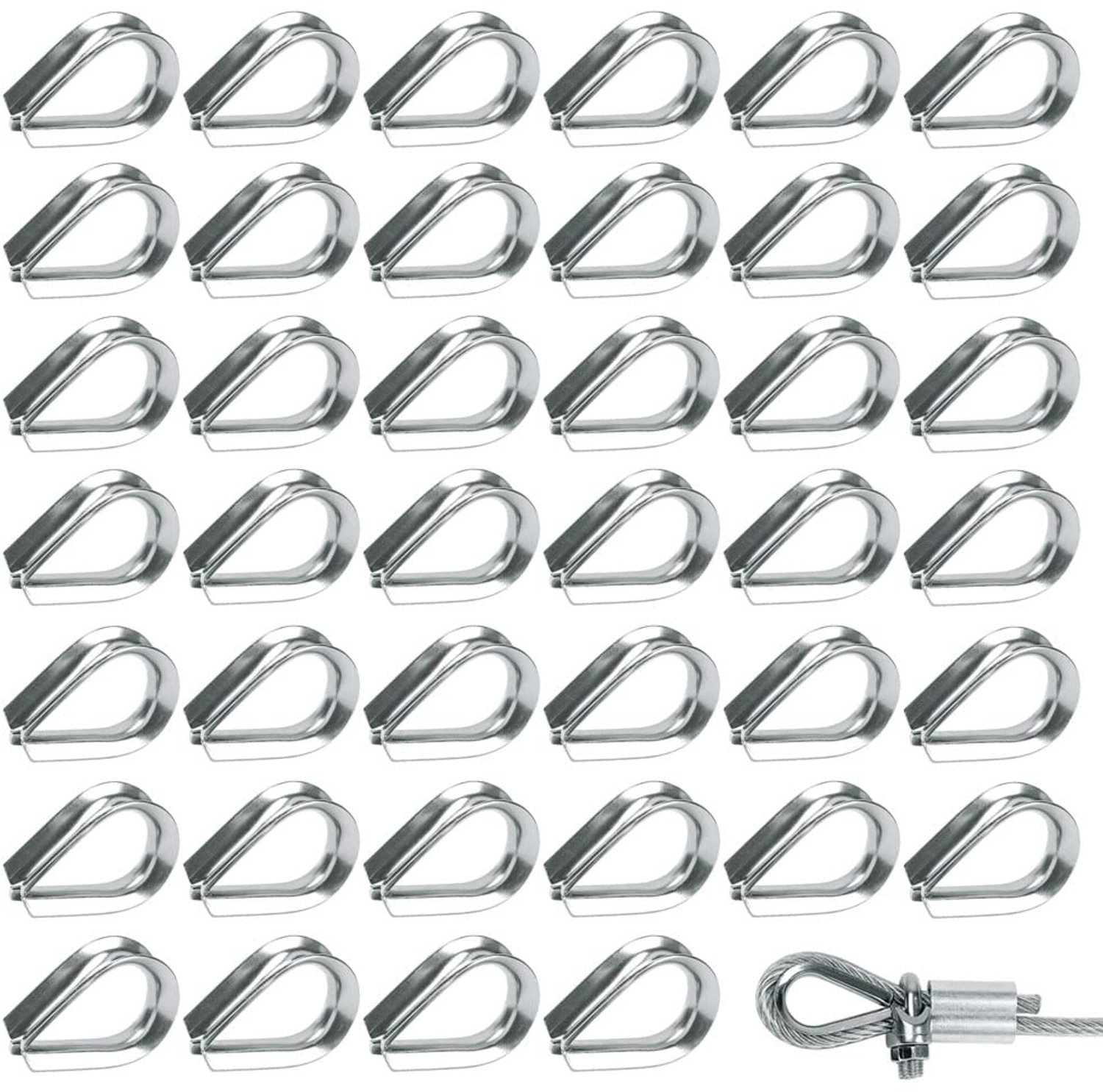 Set van 50 RVS Kabelbeschermers voor 2mm Draad