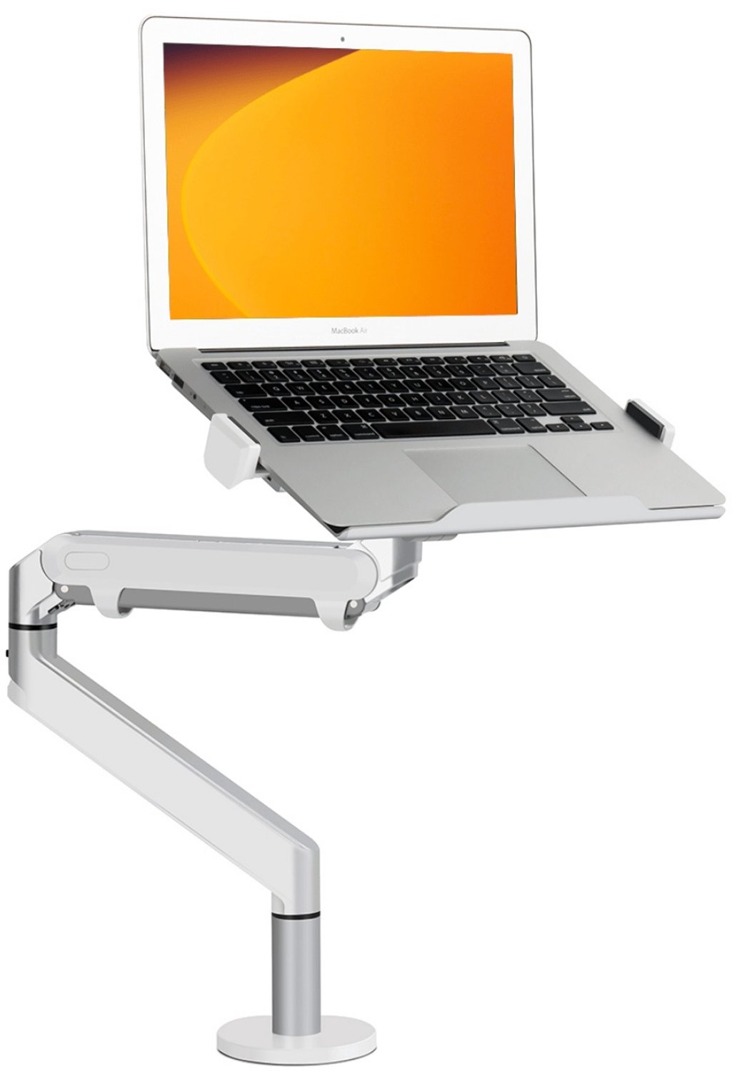Bol.com Alberenz Laptop standaard verstelbaar met gasveer zilver - Laptop arm voor op het bureau tot 17 inch aanbieding