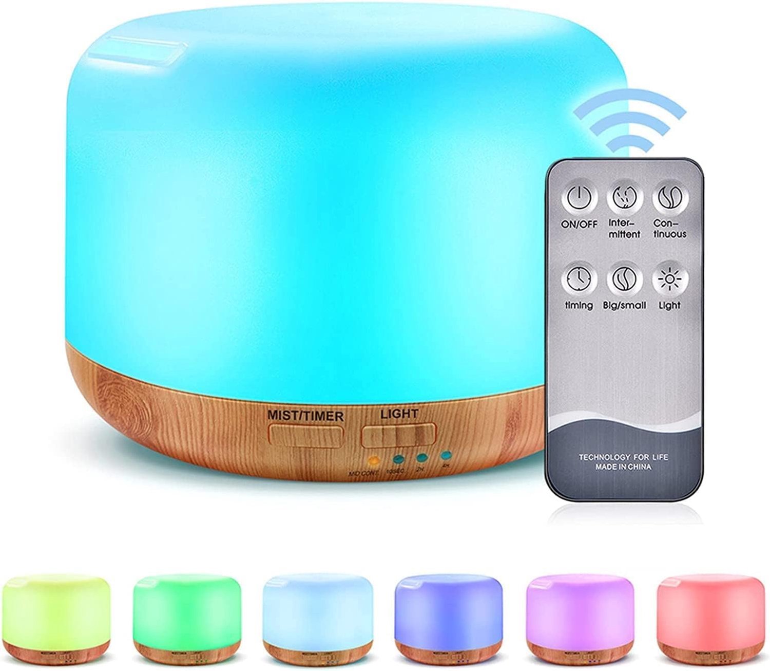 Luchtbevochtiger 300ml - Aroma Diffuser - Ultrasoon met 7 kleuren - Ideaal voor slaapkamer, yoga en spa - ServiceTopper