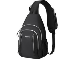 MOSISO Shoulder Bag, Chest Bag, Shoulder Bag, Crossbody Bag, Adjustable Sling Bag for Men and Women, for Hiking, Outdoor, Sports, Travel, Black