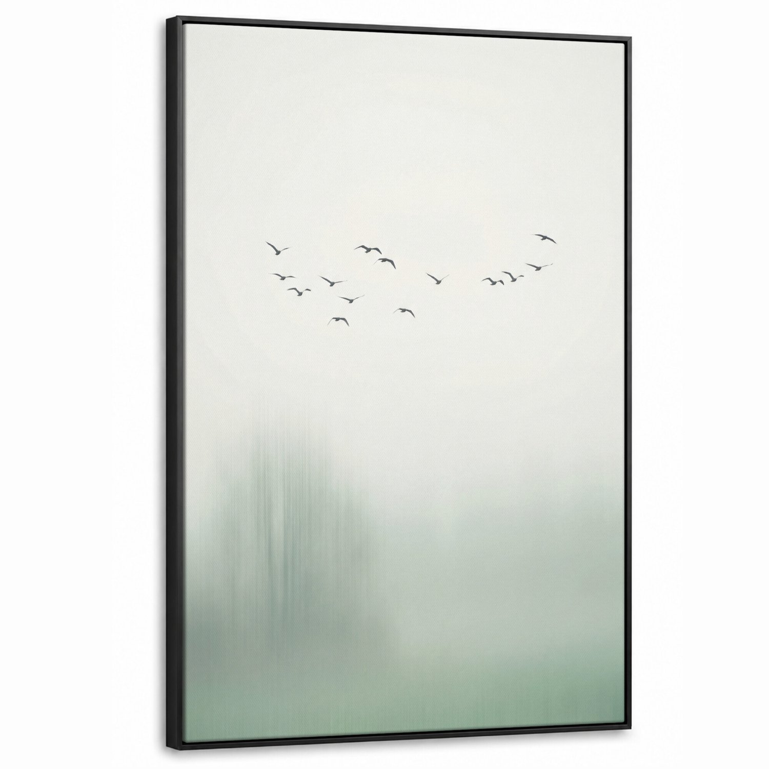 Canvas Schilderij met Baklijst - Vogel - Vlucht - Natuur - Minimalistisch