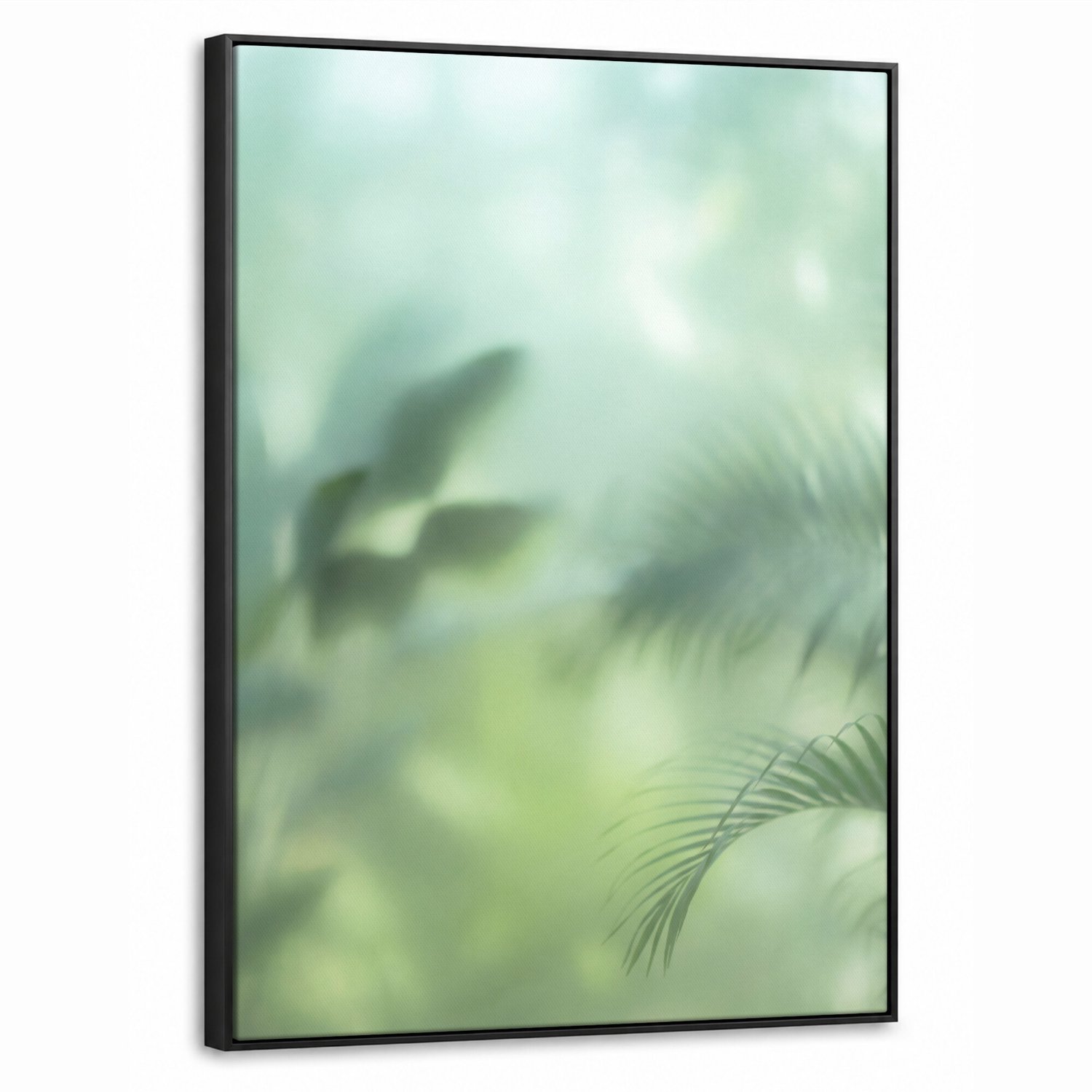 Canvas Schilderij met Baklijst - Natuur - Vervaagd - Groen - Abstract - Modern