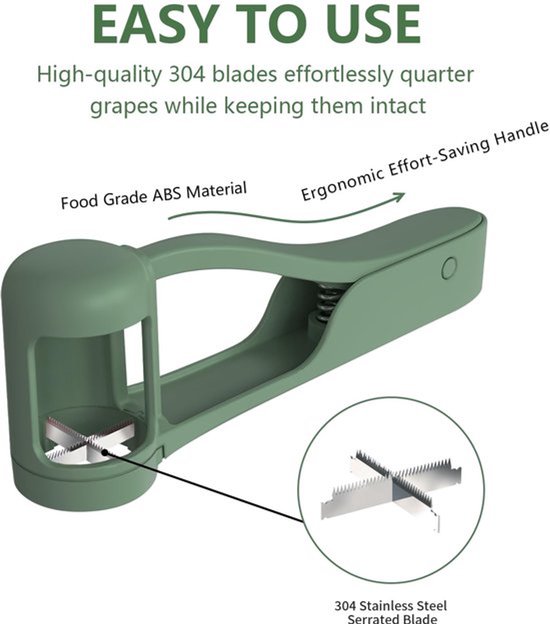 Multi-druivensnijder,voor peuters 1-3,fruitsnijmachine,voor tomaat,kers,aardbei,olijf,gereedschap voor baby,roestvrijstalen keukengadgets met ergonomische antislip handgrepen — afbeelding 2