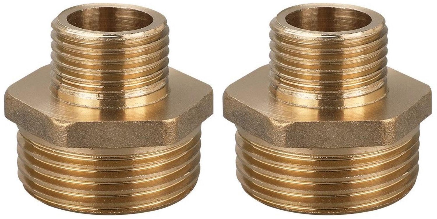 Koperen Vulstukken - 2 Stuks - Corrosiebestendig - Geschikt voor Pijpaansluitingen - Verstelbare Draad - Afmetingen 8 x 3 x 2 cm - Pijpverbinder