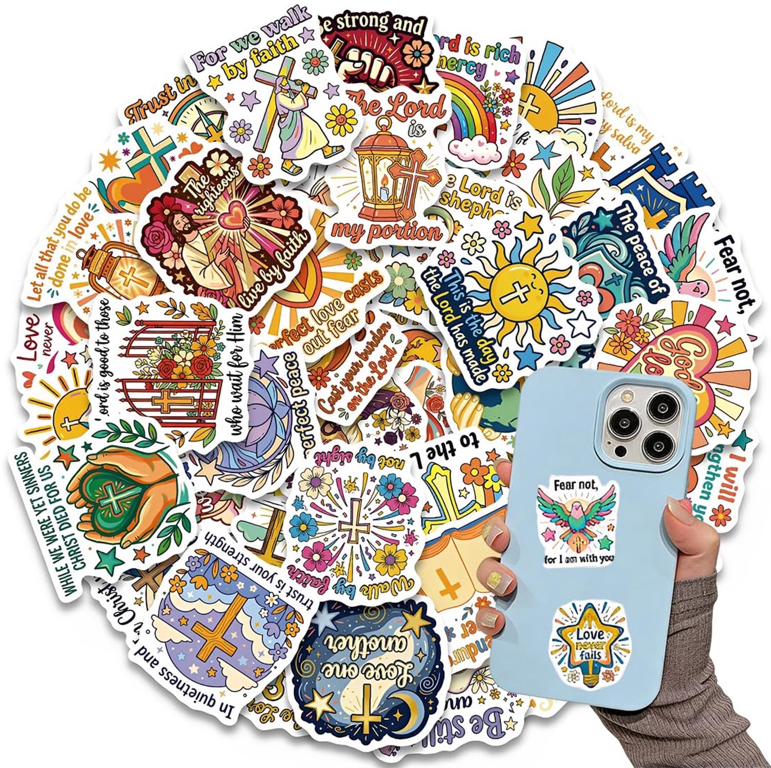 Set van 56 Motiverende Bijbelstickers voor Creatief Gebruik