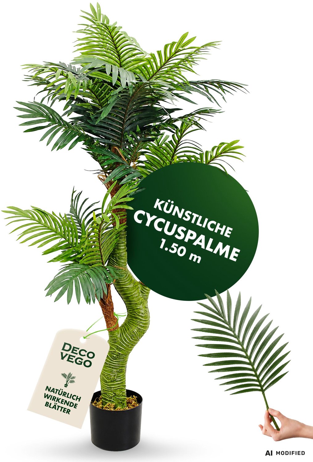 Decovego Valse Kunstmatige Cycus Palm Plant Boom Decoratie Bininnen 165 cm DECOVEGO Groen