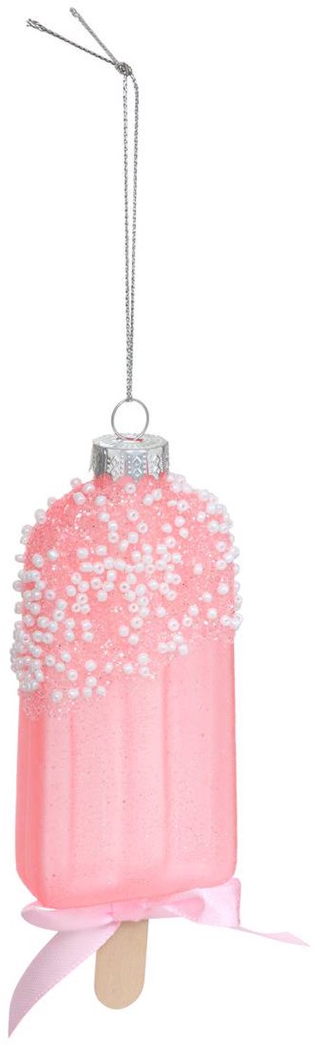 Feeric lights & Christmas Hangende kerstboomversiering van roze glas, 13 cm Rose