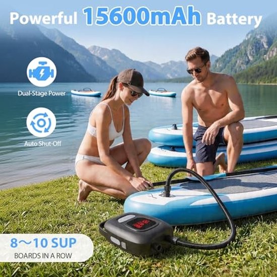 Draagbare Elektrische Pomp voor Paddle Board en Tent — afbeelding 3
