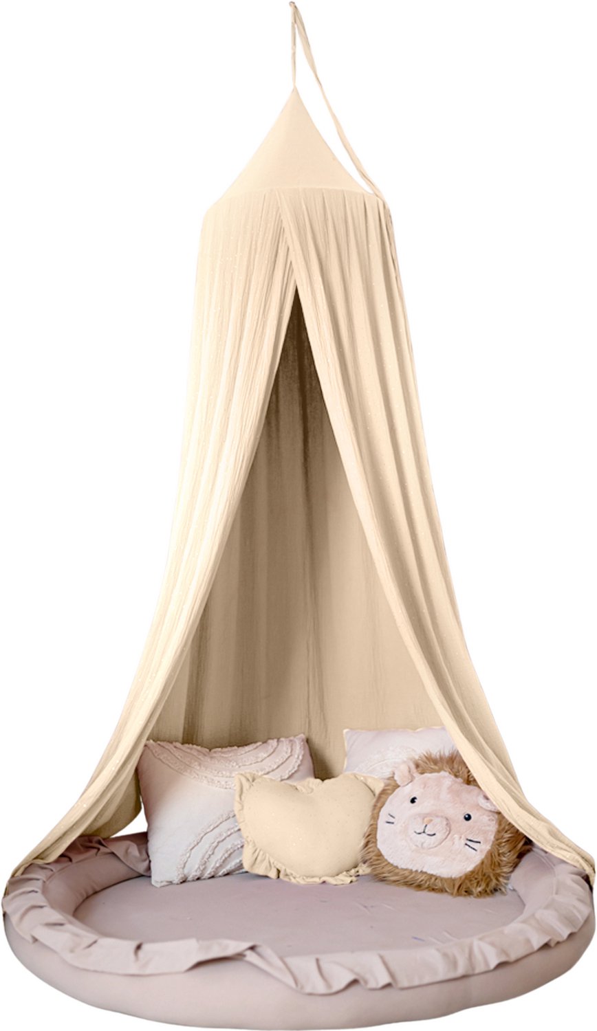 LILIMAUS Klamboe baby - bedhemel en hemeltje kinderkamer - mousseline katoen - 245 cm - crème