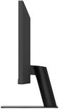 Zijaanzicht van de zwarte LG-monitor op een standaard.