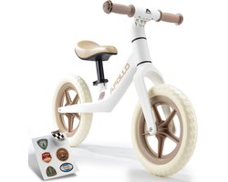 Apollo Trailbuddy Loopfiets 2 jaar - Slechts 2,2 kg - 12 inch lekvrije banden - Verstelbaar zadel - Jongens & Meisjes - Wit