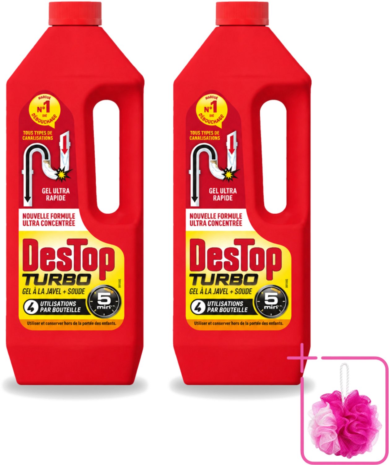 2 x Destop - Ontstopper - Turbo Gel - 1 L - Bulkverpakking - Ontstoppen - Douchemop - Afvoer