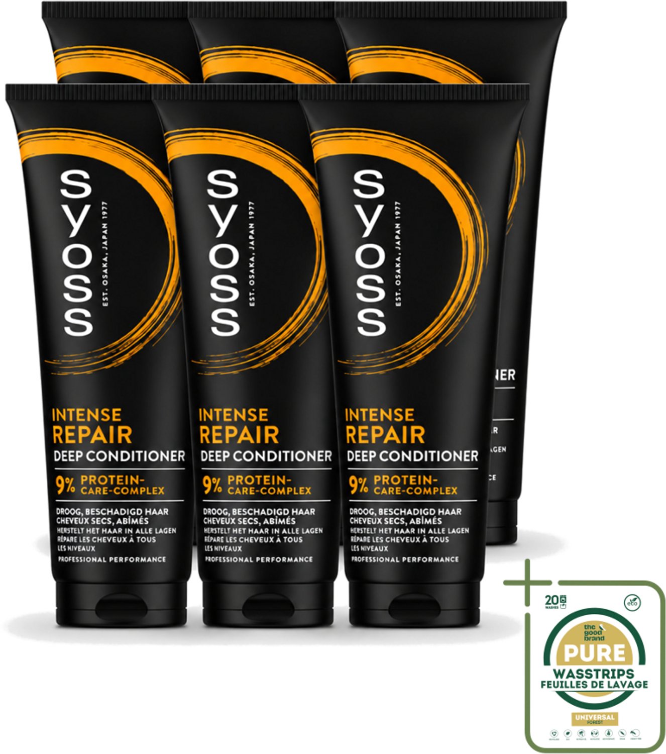6 x Syoss - Intense Repair - Deep Conditioner - Herstelt & Versterkt - 250 ml - Wasstrips - Haarherstel - Haarverzorging - Droog Haar - Beschadigd Haar - Haarversterking