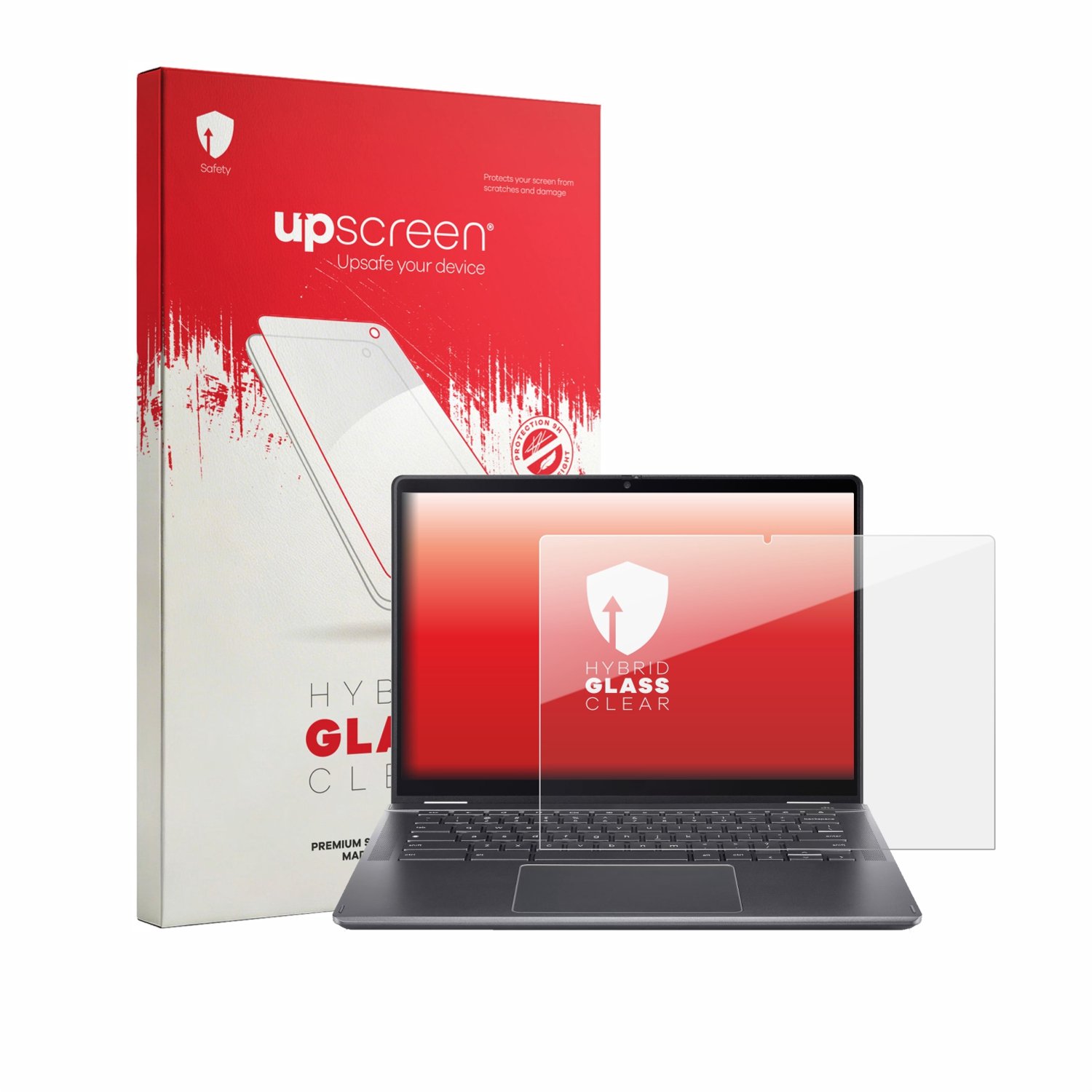 upscreen - Screenprotector voor Acer Chromebook Plus Spin 514 - Folie Beschermfolie Beschermglas transparant