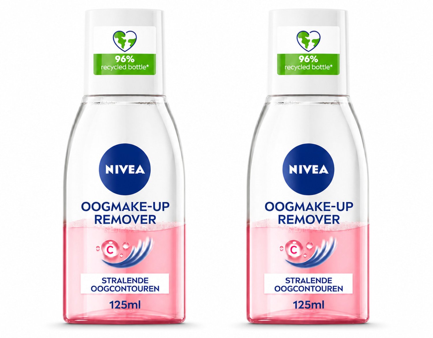 2 x NIVEA - Oogmake-up Verwijderaar - Verzorgend - Voor waterbestendige make-up - Met Vitamine C - 125 ml - Voordeelverpakking - 2 stuks