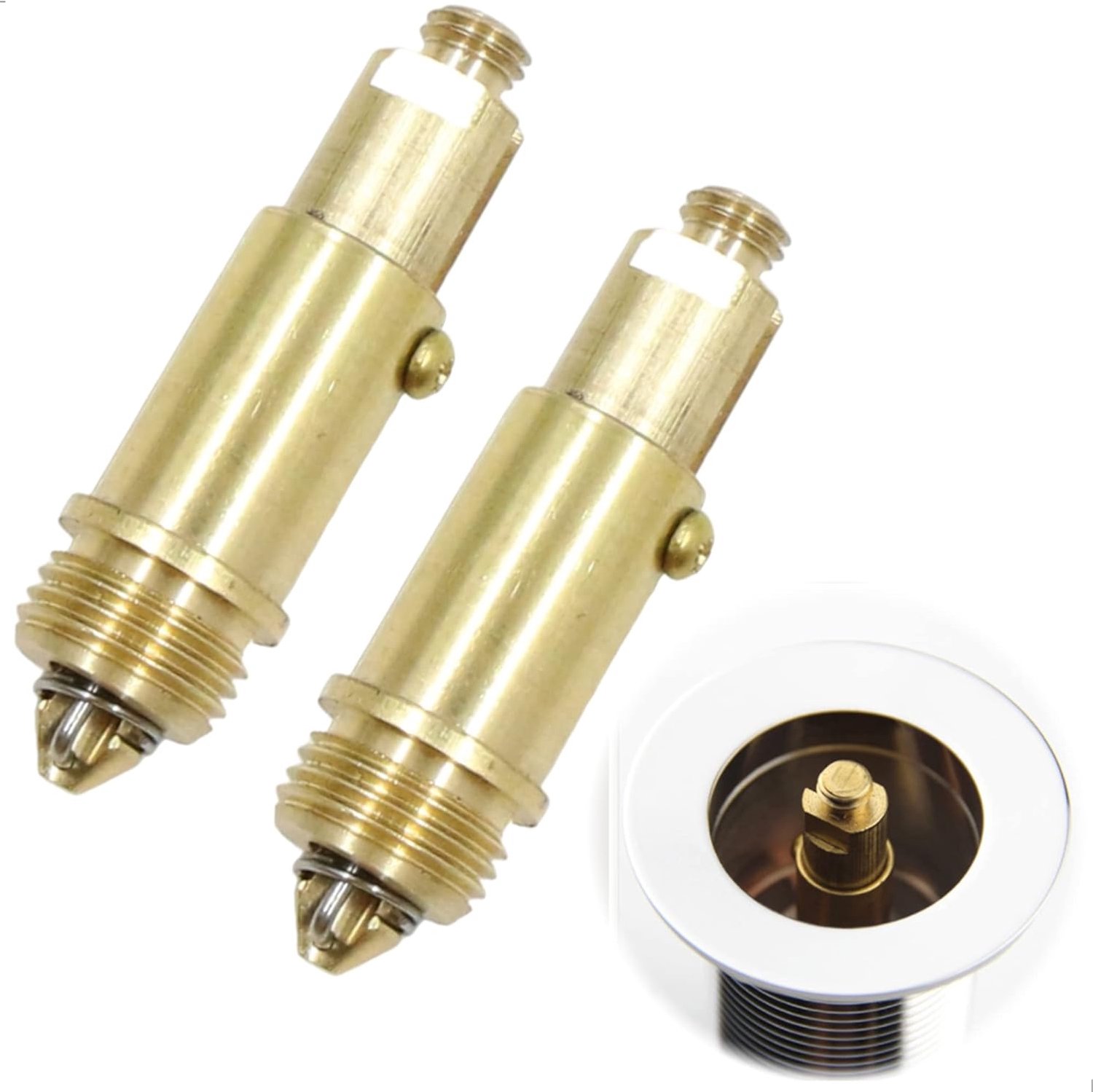 2x Messing Pop-Up Afvoerplug Schroef - Universeel voor Wastafel & Bad
