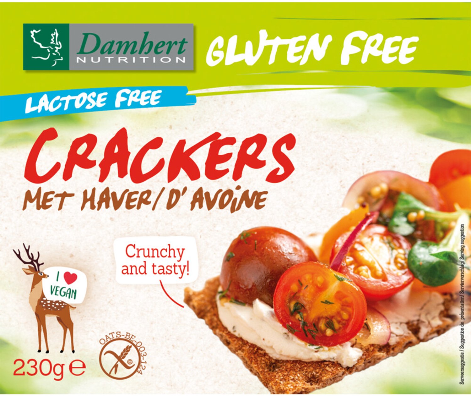 Damhert - Crackers Haver Glutenvrij Lactosevrij - 3 x 230 gr - Voordeelverpakking