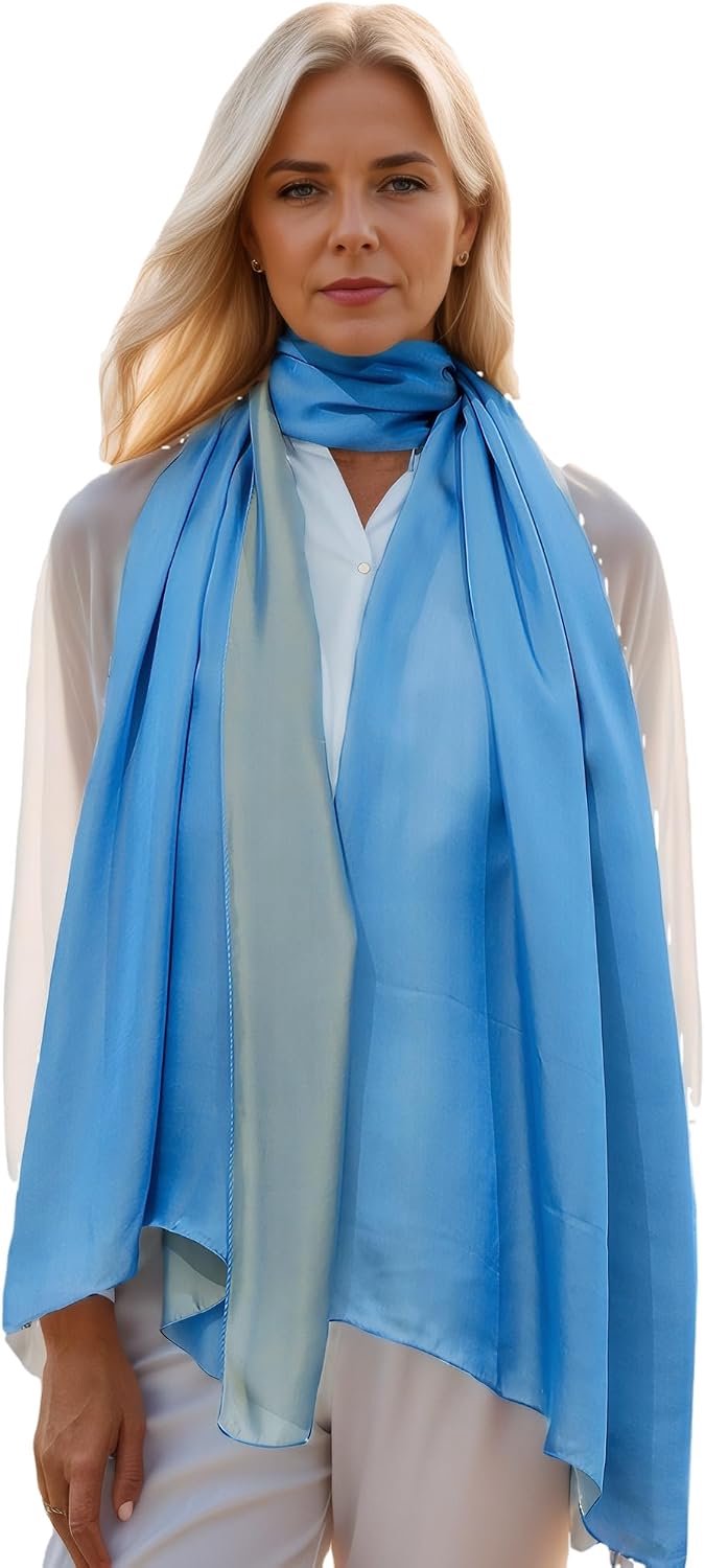 Luxe 200cm Zijden Sjaal Taffeta - Kleurrijk & Elegant
