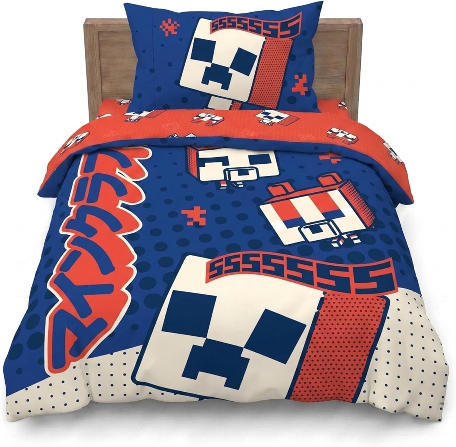 Kinder Beddengoed Set 135x200cm Katoen - Creeper Design