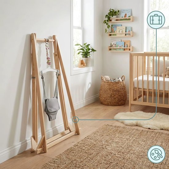 Klarven® Baby Springtuig Hout - Bijtelspeeltje - Kinderspringtuig - Baby Bouncer - Ontwikkelingsspeelgoed - Verstelbare Zithoogte, Educatief Speelgoed — afbeelding 3