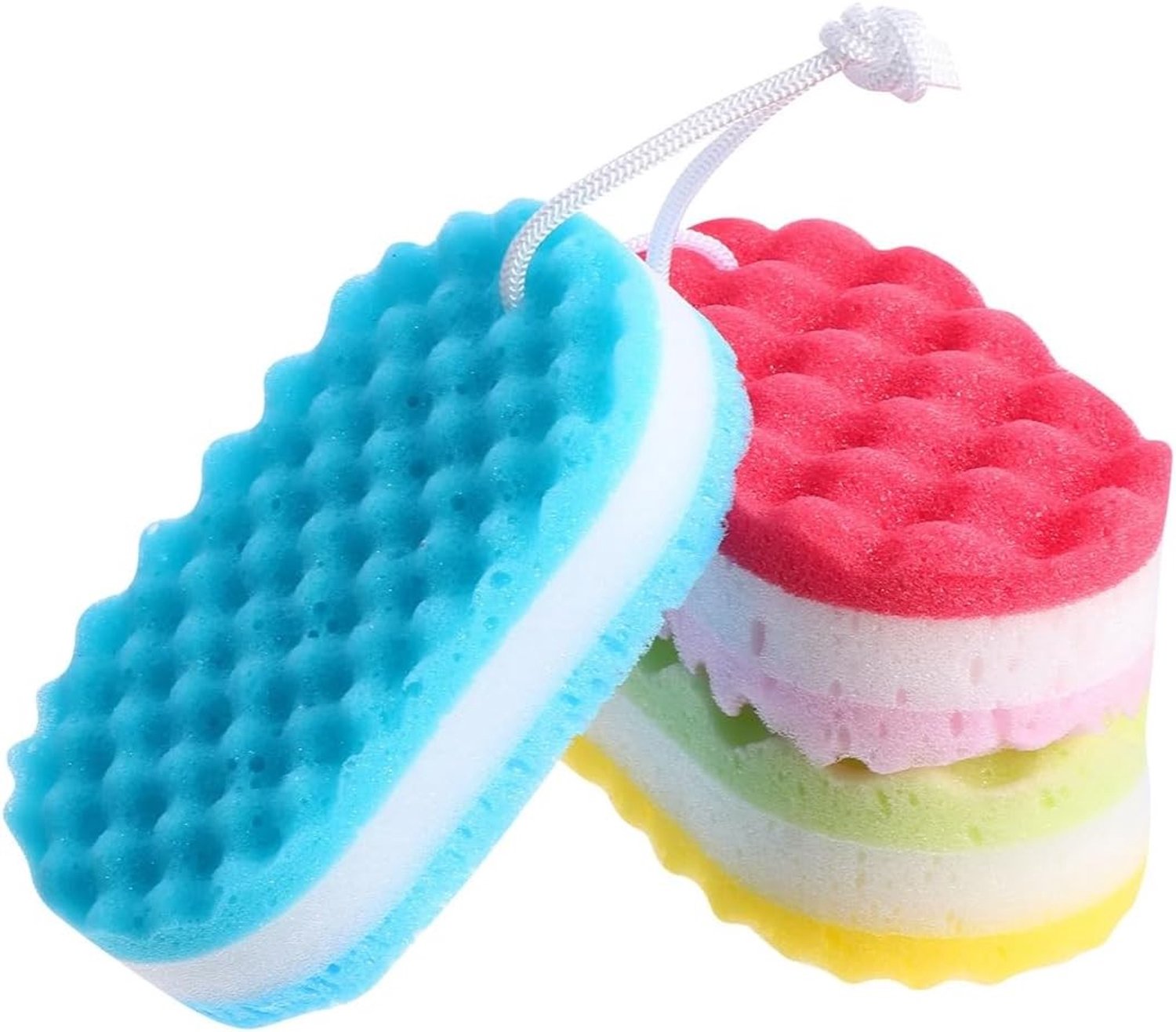 Zachte badspons met schuim, dubbele zijde, scrub voor lichaam, 3 stuks voor mannen en vrouwen, essentiële accessoires voor lichaamsverzorging