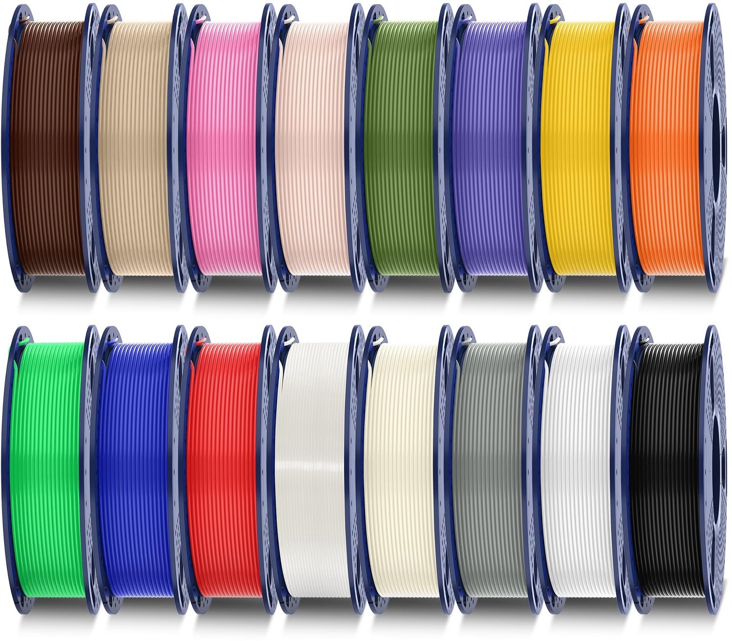 Famanu – PLA Plus Filament 16 Kleuren 1.8 mm, 4 kg, 16 Spoelen, Vacuüm Verpakt