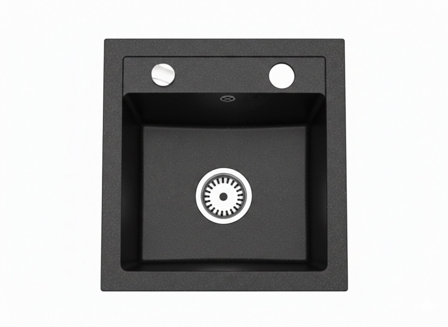 Faizee Home Granieten Spoelbak – Kwartscomposiet Keuken Spoelbak – Verschillende Modellen en Kleuren Compact Schwarz Gesprenkelt