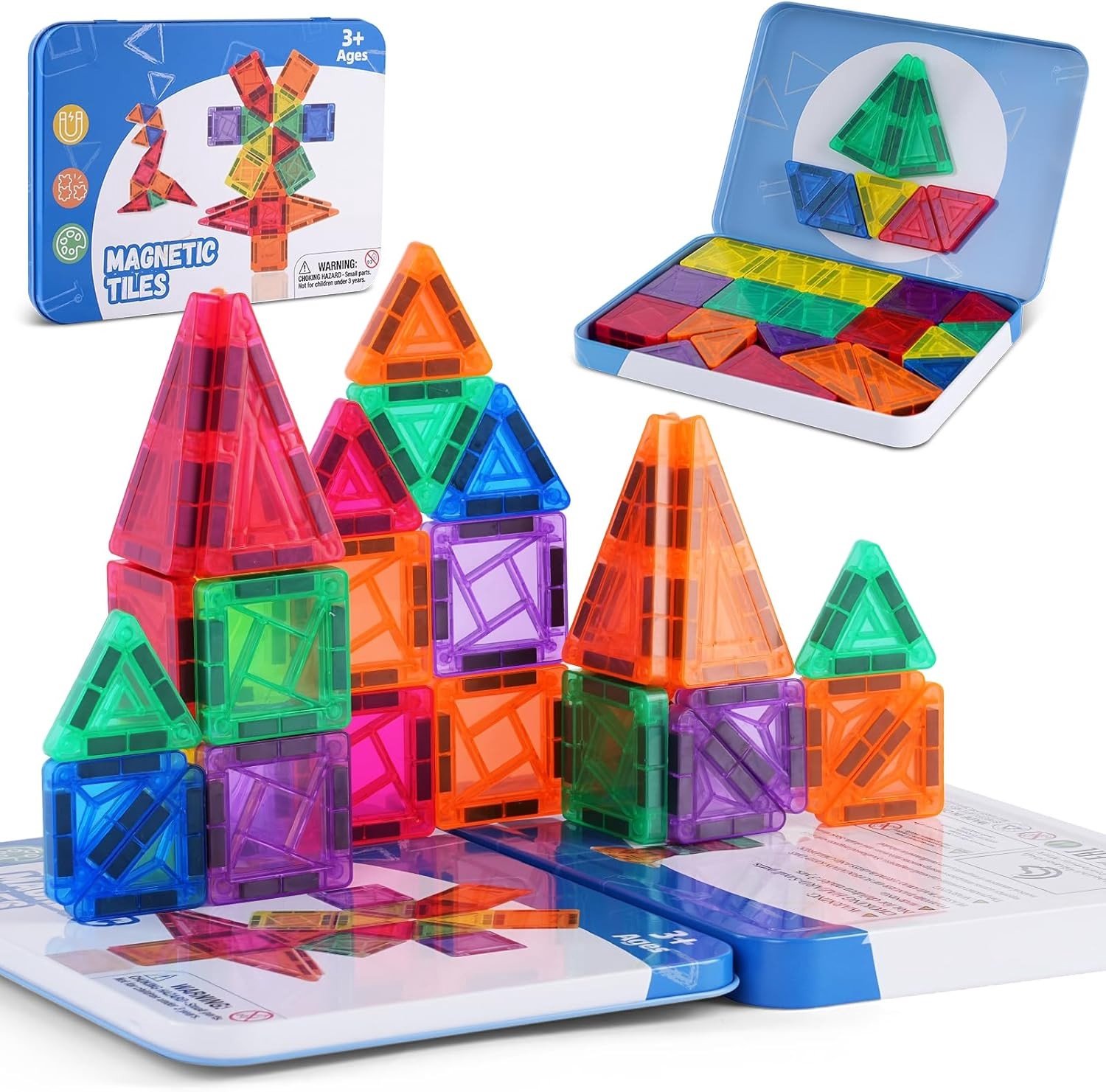 Creatieve Bouwset met 40 Magnetische Tegels voor Educatief Spel en Ontwikkeling van Motorische Vaardigheden