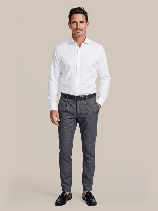 Suitable Chino broek Pico Pleat Donkerblauw (navy) - Maat 52 - Heren - Mannen broeken