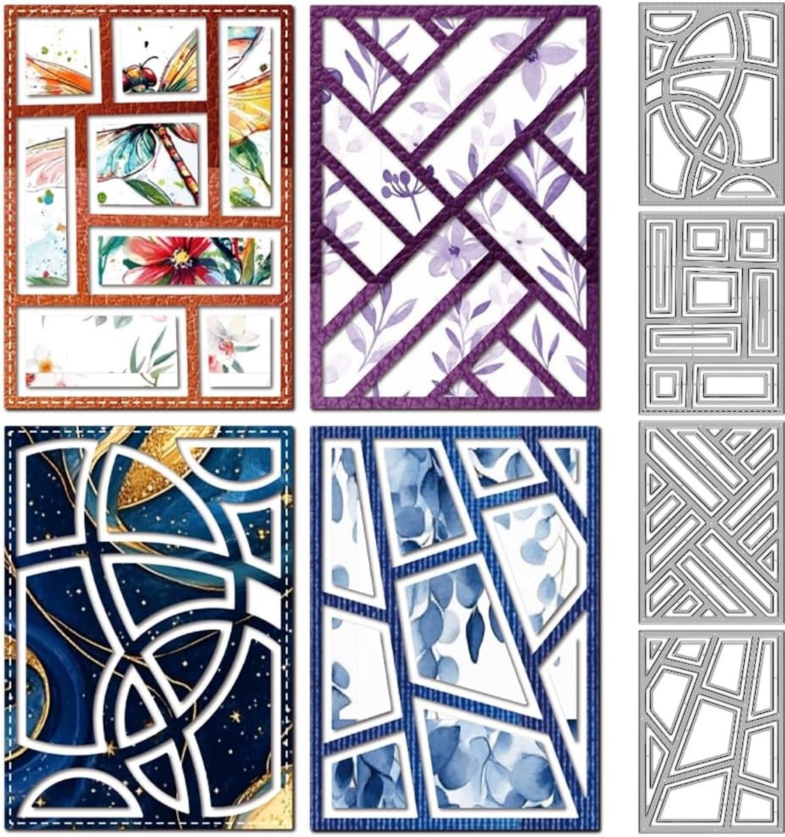 Geometrisch Frame Snijmal voor Mozaïek Achtergrond - Snij- en Embossing Stencils voor Scrapbooking en Fotoalbums, Ideaal voor Creatieve Papercrafts