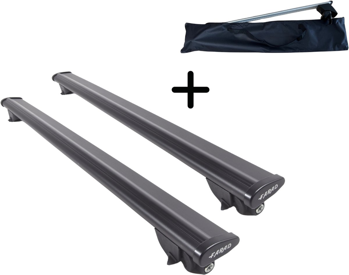 Farad dakdragers DS7 vanaf 2018 gesloten dakrailing - 100 kg - Wingbar zwart - Met opbergtas