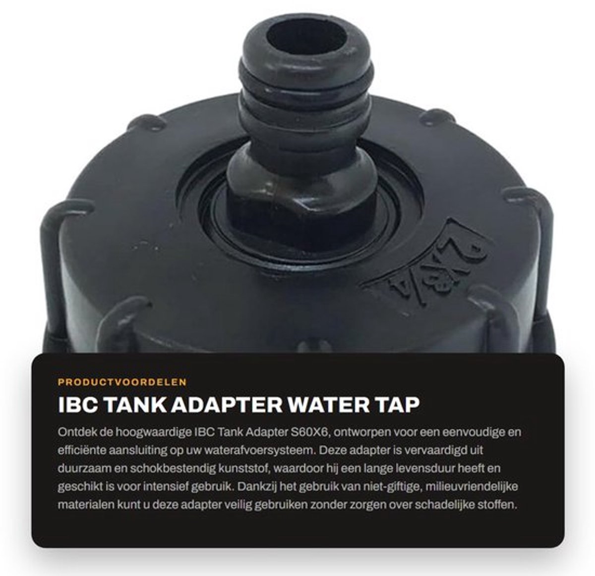 Dailygoods - IBC Tank Adapter - Water Tap Aansluiting - Duurzaam en - S60x6