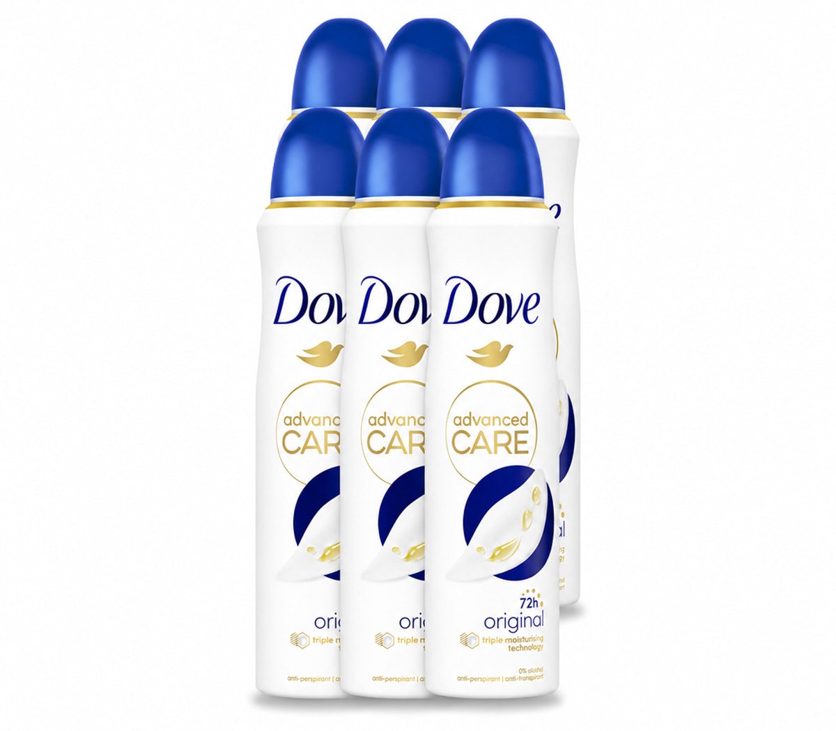 6 x Dove – Deodorant Spray – Original – 150 ml - Voordeelverpakking - 6 stuks