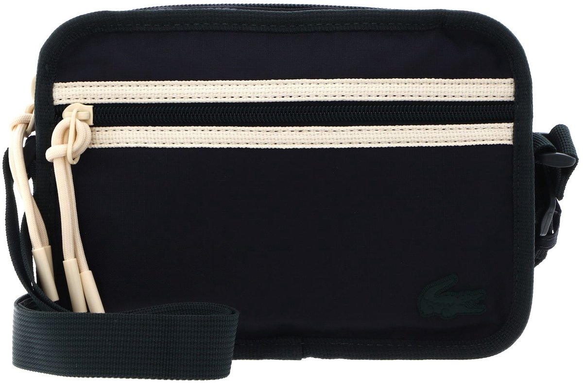 LACOSTE schoudertas Crossover Bag Abimes Sinople Naturel donkerblauw