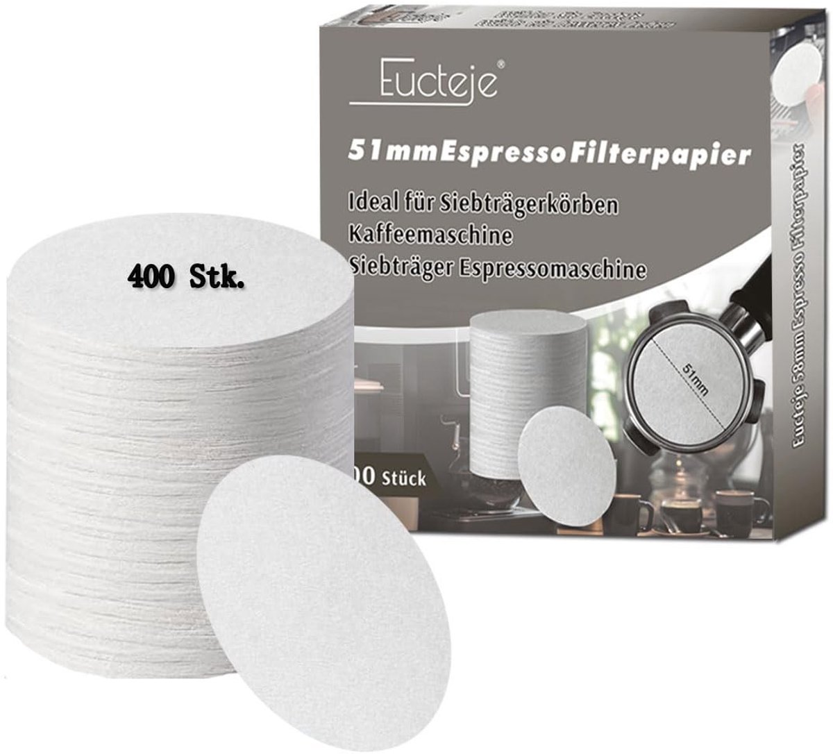 Elzusha - Filterpapier voor Espresso - 400 Stuks - Rond 51mm