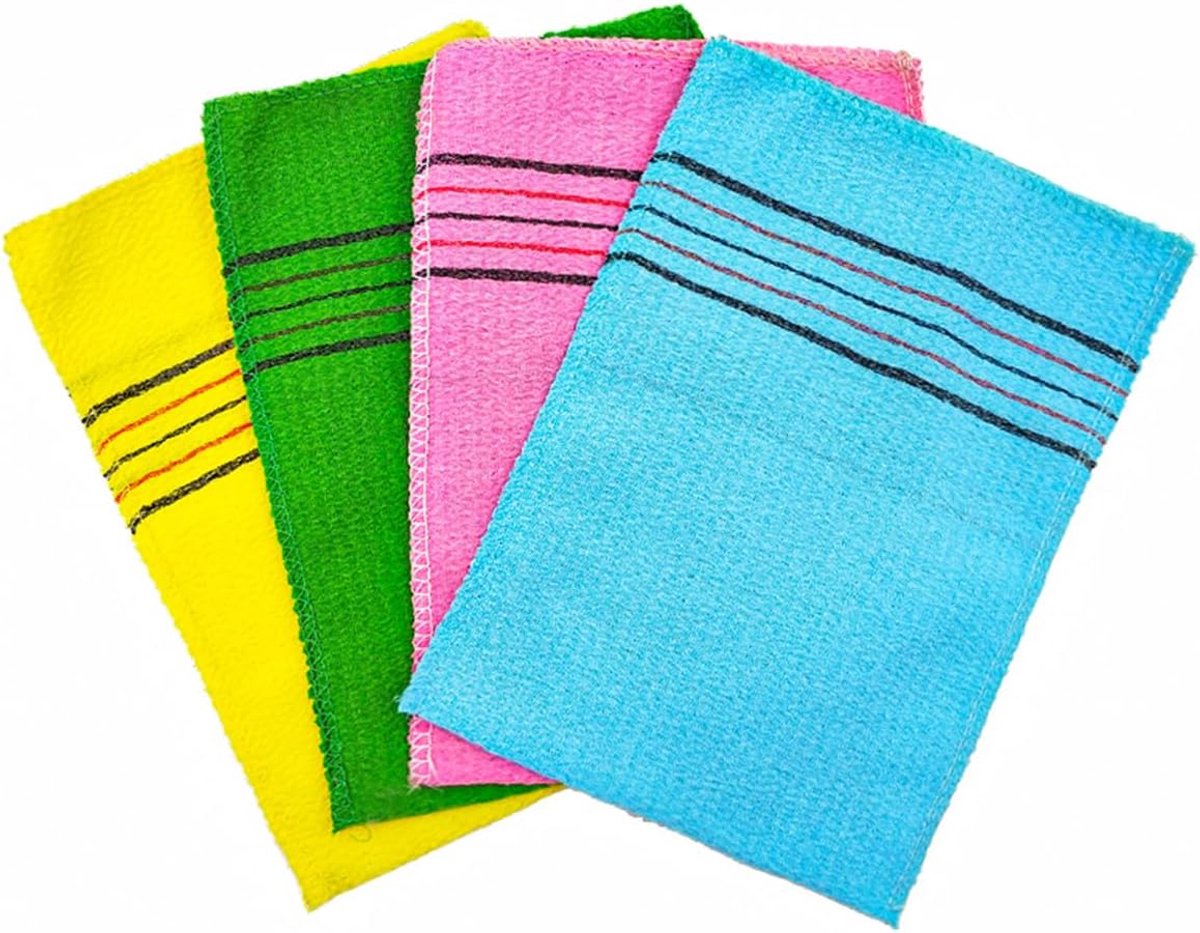 16 stks Aziatische Body Scrub Exfoliërende Doek Italië Handdoek Koreaanse Exfoliërende Handschoen voor het Verwijderen - ShopVlot