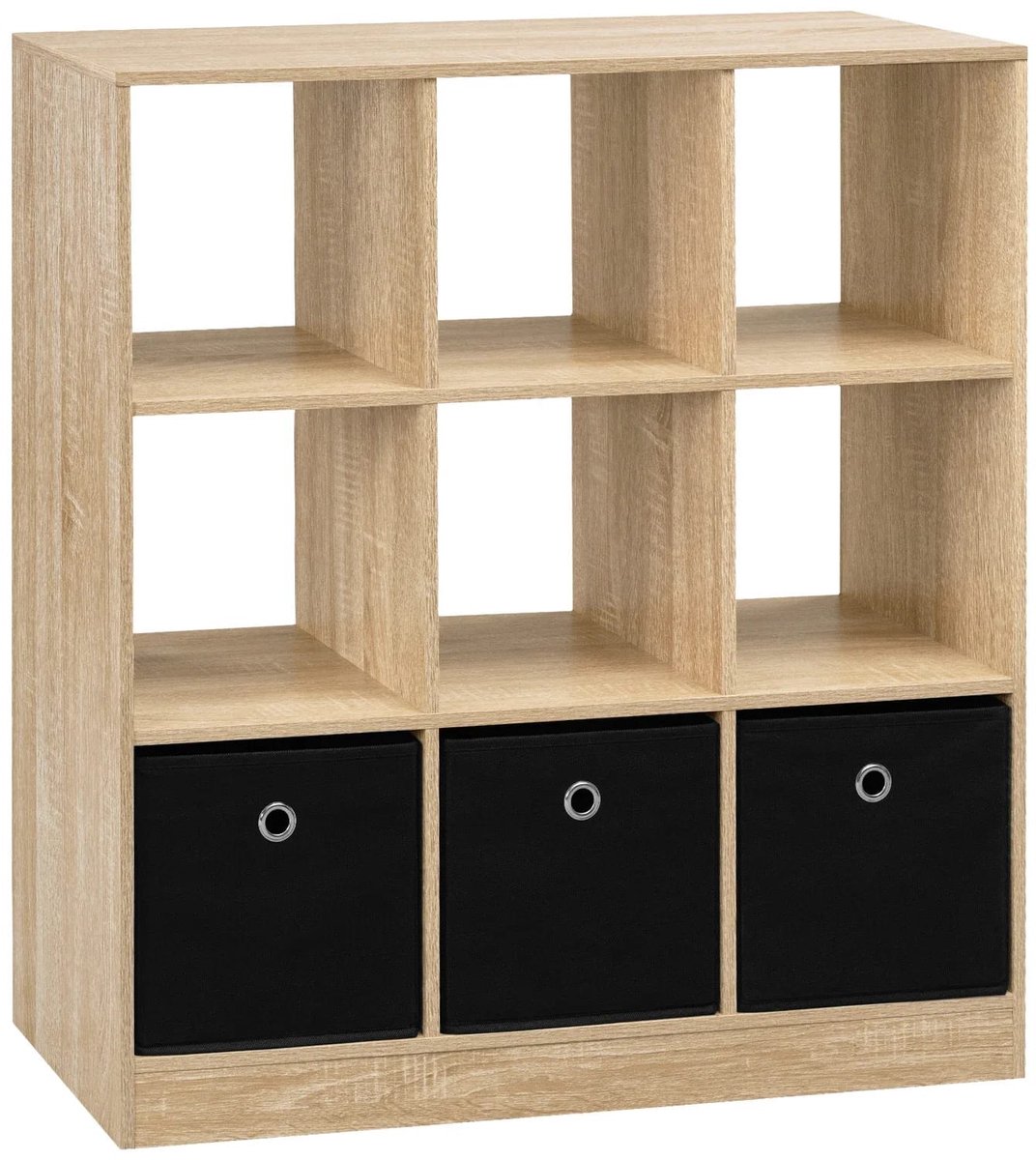 Klarven Boekenkast Kind Lichteiken - Boekenkast Kinderkamer - Boekenkastje - Boekenkasten - Bookcase - 9 Vakken en 3 Laden, Stevig en Stijlvol Opbergrek - B80xh86,5xd30cm