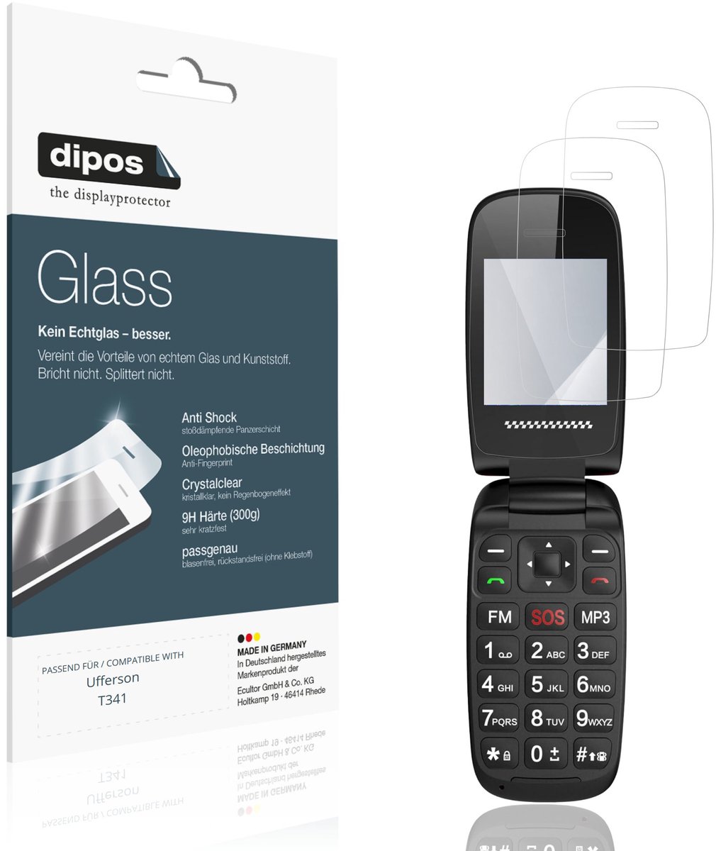 dipos – 2x Pantserfolie geschikt voor Ufferson T341 | 9H Screenprotector