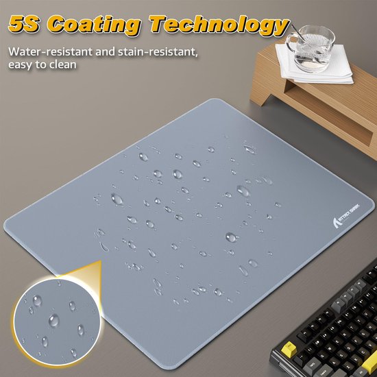 Gaming Mouse Pad met Waterbestendige Coating en Non-slip Basis 405x305mm - Grijs — afbeelding 3