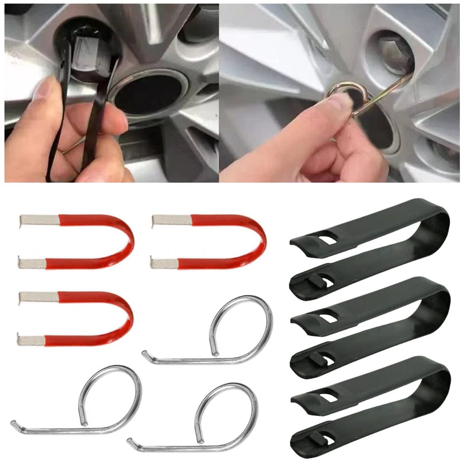 Wielmoeren Gereedschap - 9 Stuks - Wielboutkaptrekker - Pincetverwijderaar - Kunststof/Roestvrij Staal - Effectieve Verwijdering - Wielbout