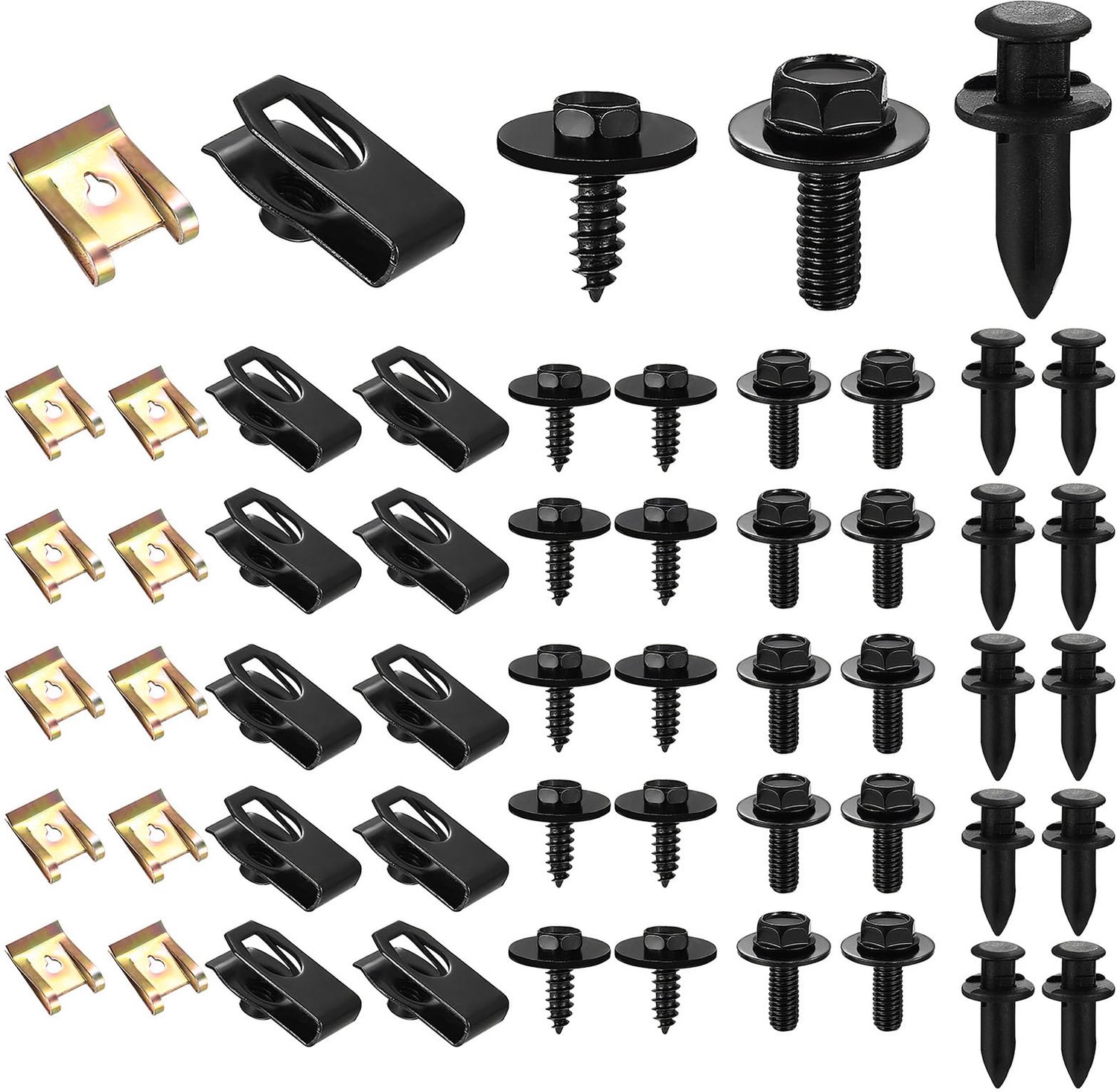 105 Stuks Plaatmoeren en Schroefmoer-Clipset