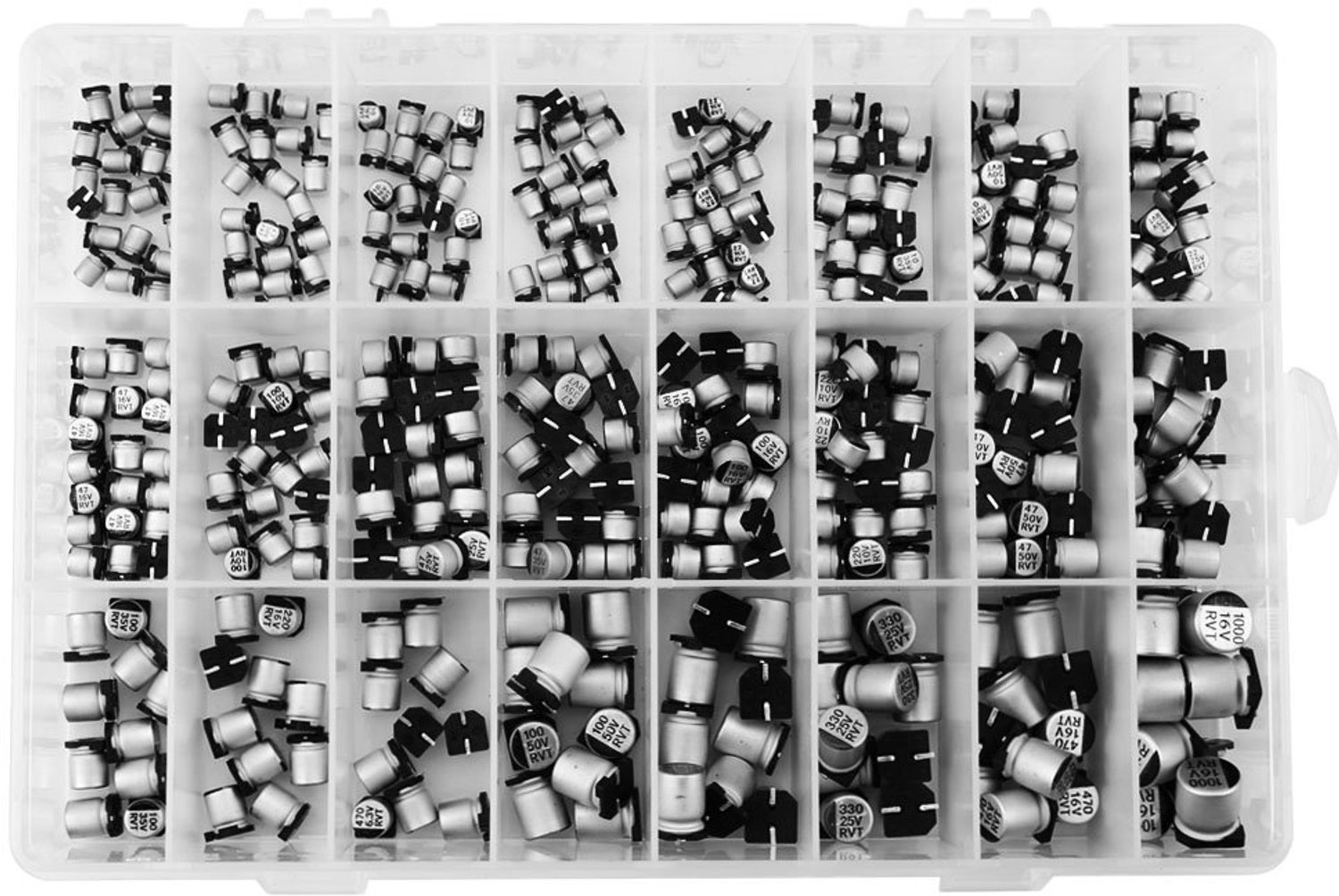 Capacitor Set - 400pcs Capacitors - Hoogwaardige kwaliteit - Aluminium - Electrolytic Capacitors - 1uf-1000uf - Voor elektronica proj...