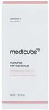 Witte doos van Medicube PDRN Pink Peptide Serum met roze accenten, 30 ml, met vermelding van 1% PDRN en peptidecomplex.