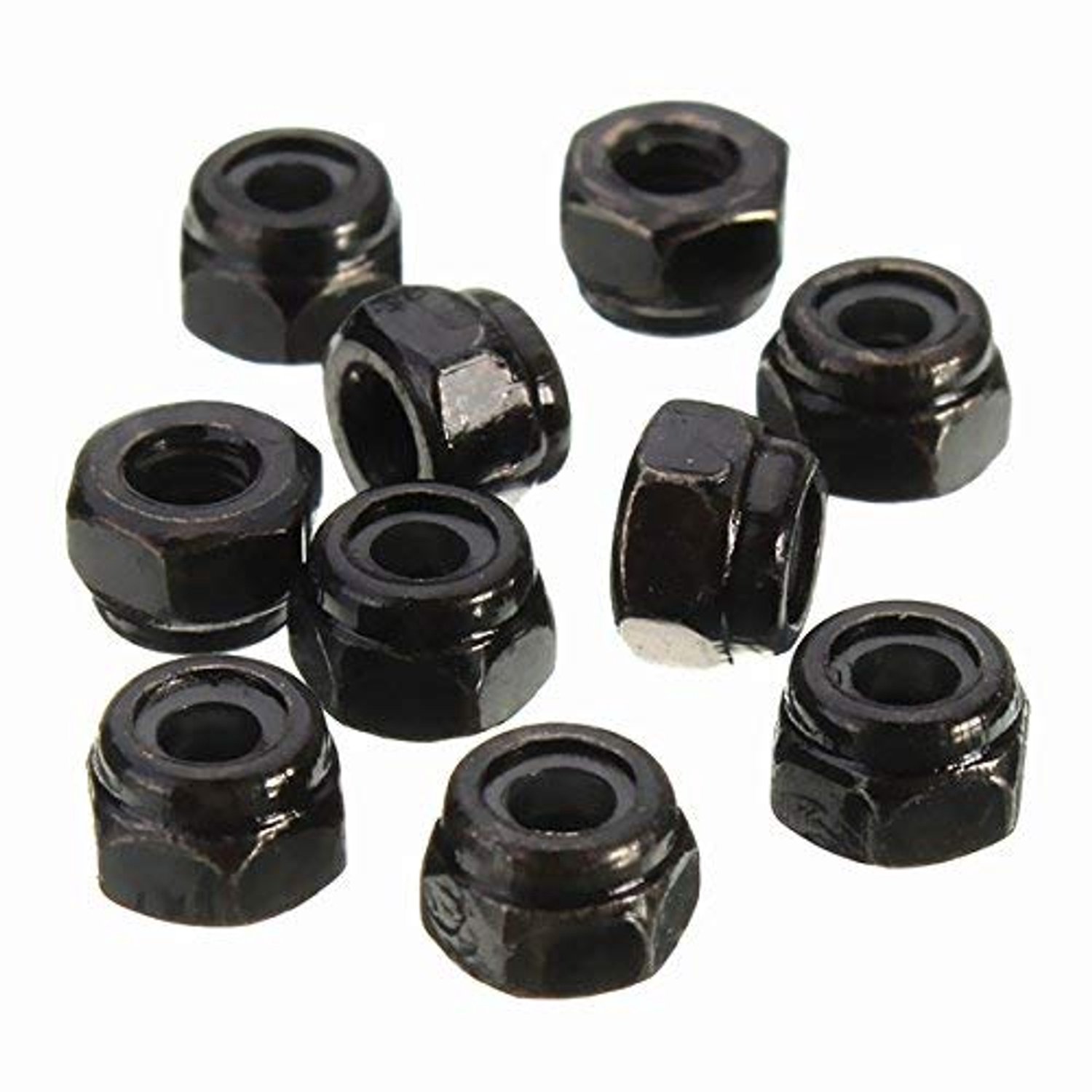Zeskantmoer 10 stuks - Koolstofstaal/Nylon - Zelfsluitend - M2/M2,5/M3/M4/M5/M6/M8 - Schokbestendig - Roestbescherming - Borgmoer