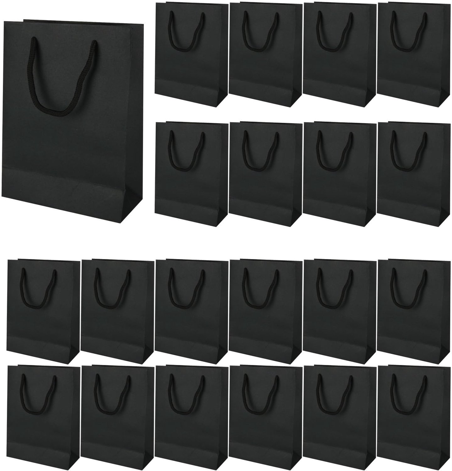 Pack van 30 Zwarte Papieren Tasjes - 15 x 7 x 20 cm