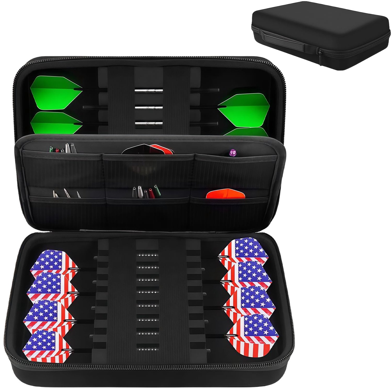Draagbare Darttas voor 16 Darts en Accessoires