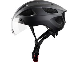 VINZ Furka Fietshelm met Vizier - Twee Magnetische Vizieren inbegrepen - E-bike Helm - Fatbike Helm - EN1078 - Dames & Heren - Mat Zwart