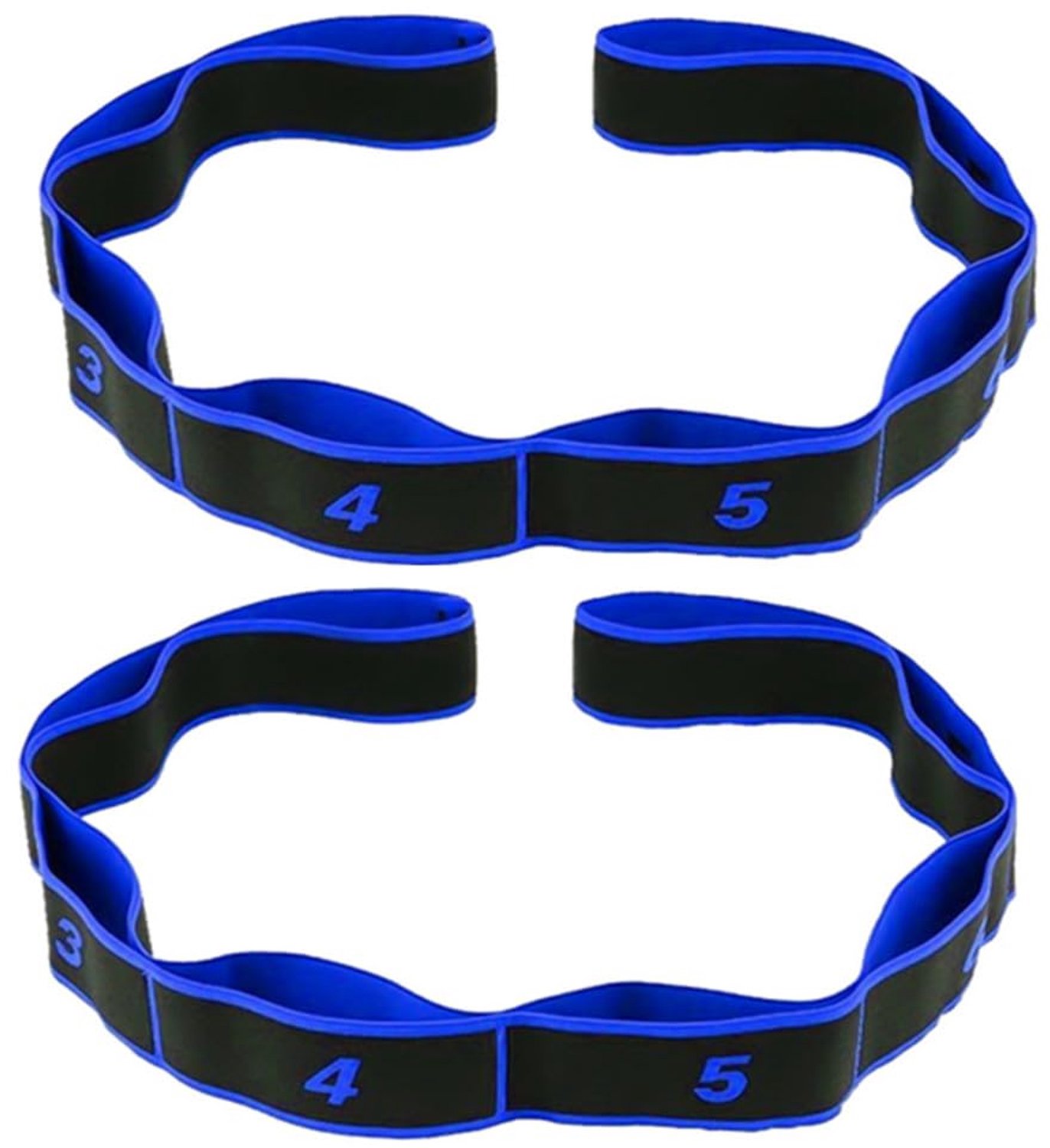 Set van 2 Elastische Yoga Straps met 8 Loops